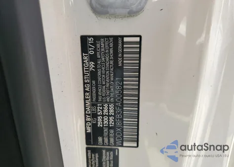 2015 Mercedes-Benz S 550 z USA, uszkodzony, nr VIN WDDXJ8FB3FA005821